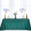 90" Sequin Tablecloth Rectangular Glitter Table Cloths for Birthday Wedding Bridal Baby Shower Party Decorations Hunter Green