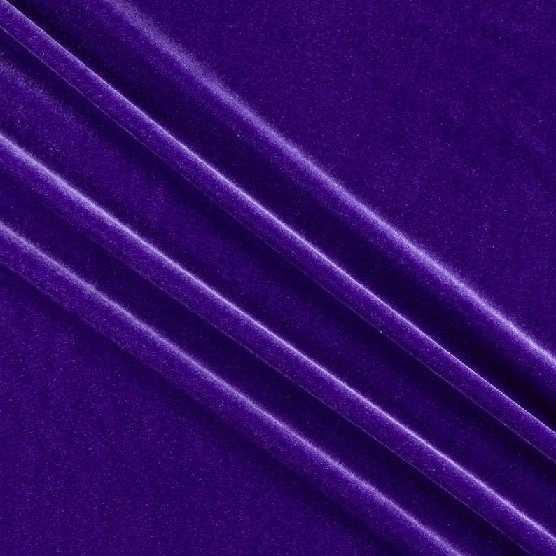 SPANDEX VELVET - Stretch Velvet Fabric for Sewing Apparel Costumes Craft, Sold By The Yard.  Purple