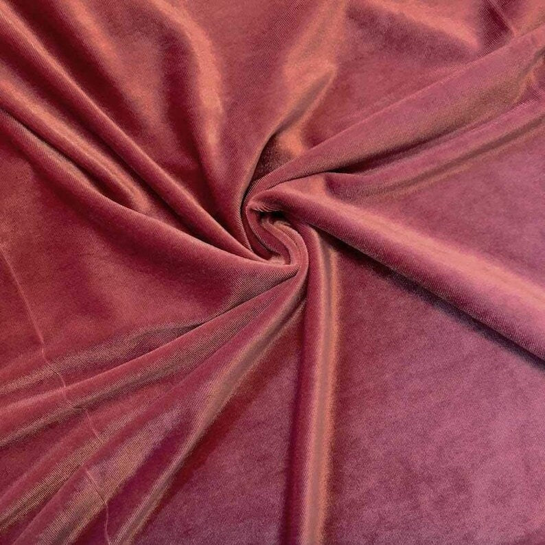 SPANDEX VELVET - Stretch Velvet Fabric for Sewing Apparel Costumes Craft, Sold By The Yard. Mauve