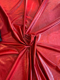 4-Way Stretch Solid Holographic Spandex Fabric - Red