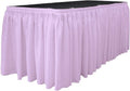 14-Foot by 29-Inch - Poplin Table Skirt for Rectangle Tables, Pleat Fabric for Wedding Banquet Trade Show, 14-Foot by 29-Inch Lilac