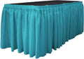 14-Foot by 29-Inch - Poplin Table Skirt for Rectangle Tables, Pleat Fabric for Wedding Banquet Trade Show, 14-Foot by 29-Inch Turquoise