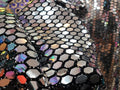 Honeycomb Mirror Sequins on Spandex, 58/60 Sold By The Yard