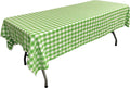 Gingham Checkered Rectangular Tablecloth (White & Lime