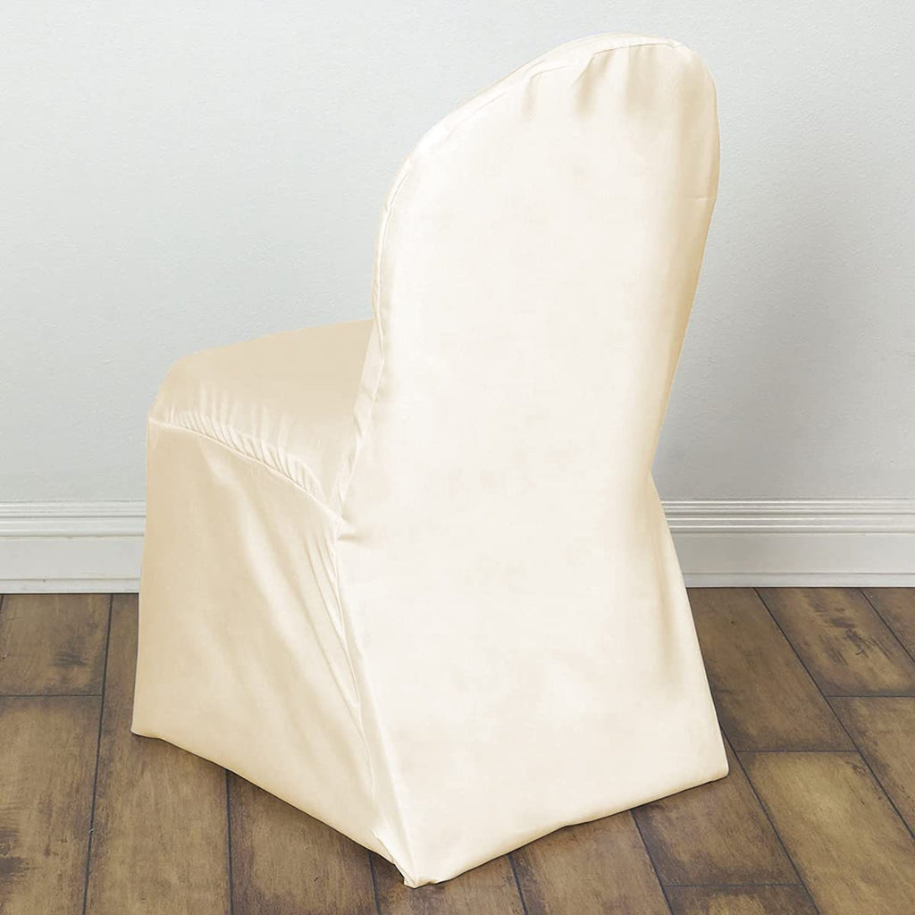 Banquet Chair Covers - Chair Covers for Wedding, Party, and Banquet - Elegant Cloth Slipcovers Ivory