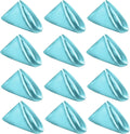 50 Pack Cloth Napkins 18" X 18" Square Satin Cloth Napkins, Soft Table Napkins Bright Silk Dinner Napkin Cloth ( Aqua )