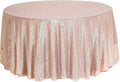 108-Inch Round Sequin Tablecloth for Wedding Party Banquet Rose Gold