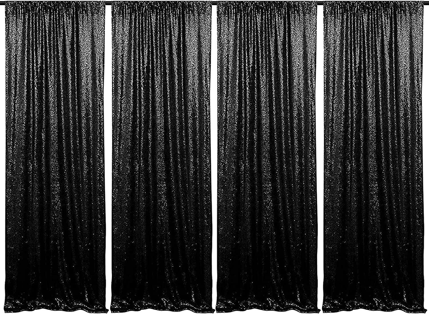 Sequin Backdrop 4 Panels 4FTx9FT Christmas Party Backdrop Curtains Glitter Photo Background for Wedding Baby Shower Stage Decorations