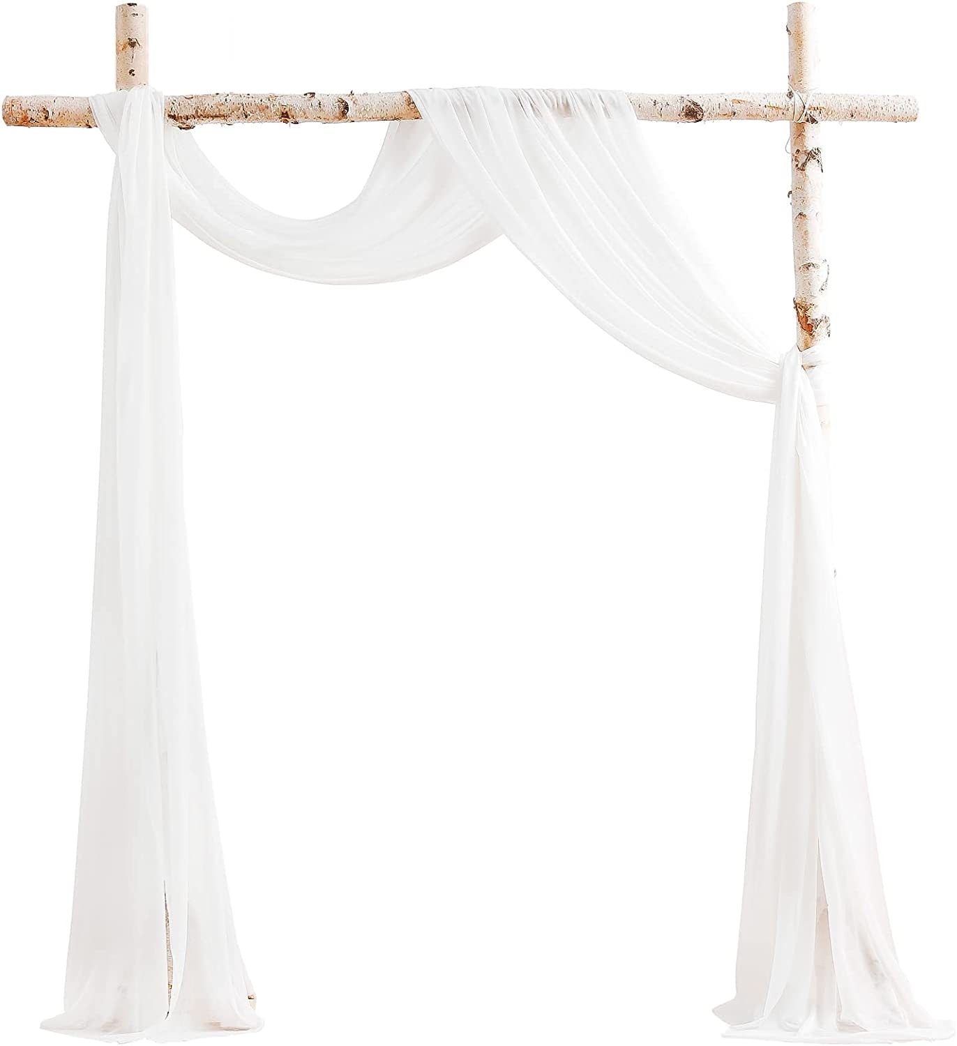 Chiffon Wedding Arch Draping Fabric 2 Panels 6 Yards Wedding Arches for Ceremony Outdoor 58''x18ft Long Chiffon Drapery Tulle for Wed
