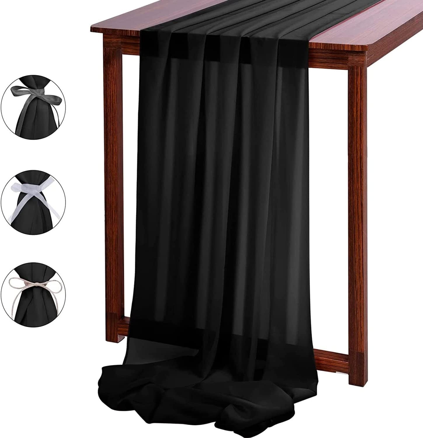 Chiffon Table Runner 2 Pack Elegant Sheer Table Runner 29"X10ft Long Rustic Table Runners for Wedding Bridal Shower Table