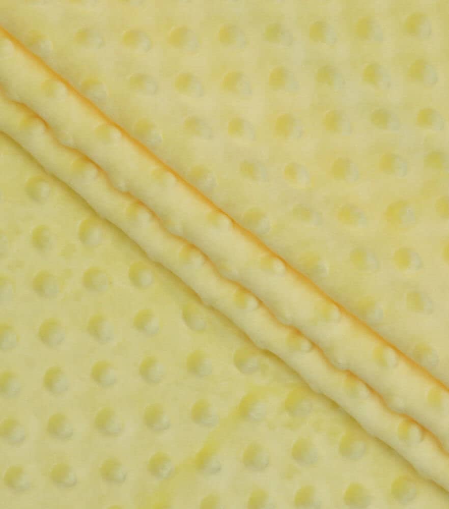 MINKY - Baby Blanket Crafts Decor Ultra Soft Cuddling - Minky Dimple Dot Soft Cuddle Fabric - Craft Fabrics Sold by The Yard. Yellow