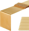 Satin Table Runners 14" x 90" inch for Wedding Banquet Decoration, Bright Silk and Smooth Fabric Party Table Runner -- Gold