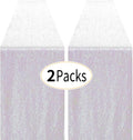 2 Pack -- White Iridescent Table Runners - Sequin Table Runner Glitter Table Runner for Birthday Party, Supplies Decorations ( 2 Pack )