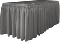 14-Foot by 29-Inch - Poplin Table Skirt for Rectangle Tables, Pleat Fabric for Wedding Banquet Trade Show, 14-Foot by 29-Inch  Charcoal