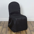 Banquet Chair Covers - Chair Covers for Wedding, Party, and Banquet - Elegant Cloth Slipcovers Black
