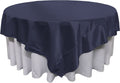 Overlay Bridal Sating Washable Square Tablecloth, Stain and Wrinkle Resistant Table Cover Dinning, Kitchen, Party, Holiday Navy
