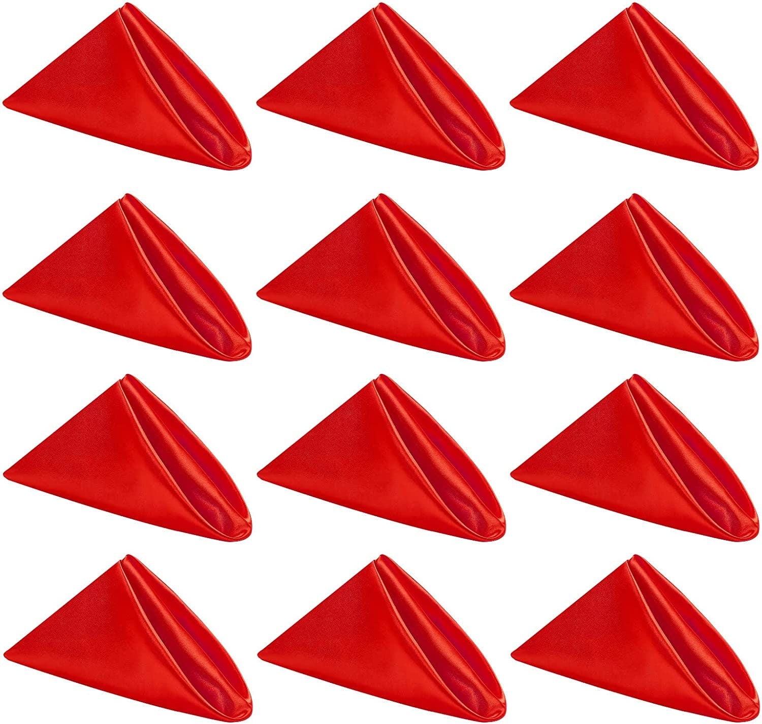 50 Pack Cloth Napkins 18" X 18" Square Satin Cloth Napkins, Soft Table Napkins Bright Silk Dinner Napkin Cloth ( Red )