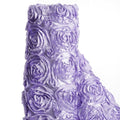 3D Floral Polyester Satin Rosette Fabric By The Yard - LAVENDER - For Overlay Tablecloth Wedding Party Dining Room Table Linens, Backdrops