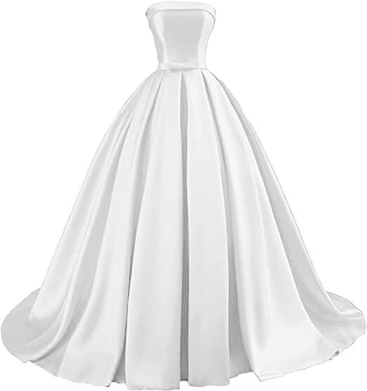 WHITE - Heavy Bridal Satin Fabric Silky Poly Wedding Dress By Yard For Prom Dress Ball Gown Formal Evening Gowns, Satin Gowns