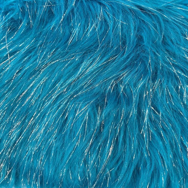 TINSEL - Faux Fur Fabric Long Pile Sparkling Tinsel TURQUOISE - Sold By Yard- For Blankets Fashion Clothing Coats - Scarfs Rugs Crafts Decor