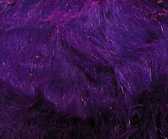 TINSEL - Faux Fur Fabric Long Pile Sparkling Tinsel - PURPLE - Sold By Yard- For Blankets Fashion Clothing Coats - Scarfs Rugs Crafts Decor