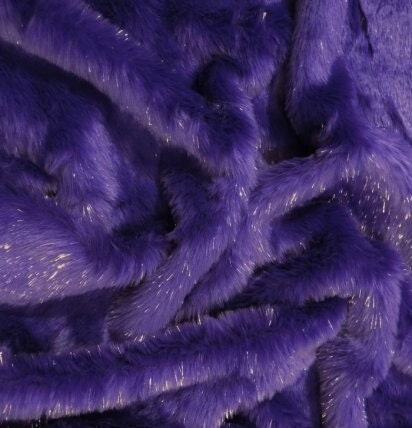 TINSEL - Faux Fur Fabric Long Pile Sparkling Tinsel - PURPLE - Sold By Yard- For Blankets Fashion Clothing Coats - Scarfs Rugs Crafts Decor
