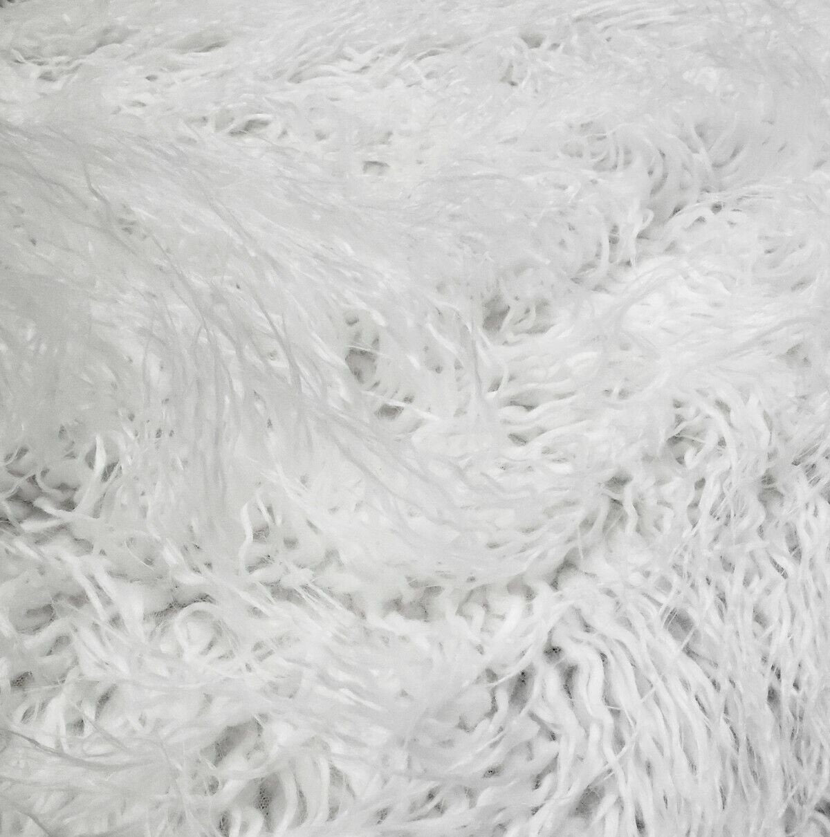 ALPACA - WHITE - Faux Fur Long Pile Curly Fabric Alpaca - Sold By The Yard - For Blankets Fashion Clothing Coats - Scarfs Rugs Crafts Decor