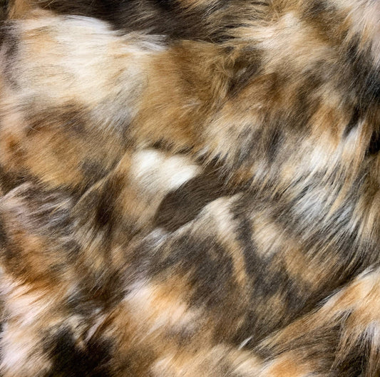 BROWN - Faux Fake Fur Animal Short Pile Fabric - EXOTIC - By The Yard -For Blankets Fashion Clothing Coats - Scarfs Rugs Crafts Decor -