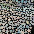 METALLIC STARS - Metallic Sequins Velvet Fabric - Black Stretch Velvet - IRIDESCENT - By The Yard. Aqua