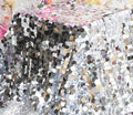 BIG PAILLETTE - SILVER - Sequin Fabric Big Round Paillette on Stretch Mesh Base 2  Way Stretch - Sold By Yard. Mermaid Sequin Fabric Fashion