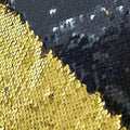 Flip Sequin Fabric Mermaid Reversible Sequin Fabric - GOLD/BLACK - Fabric Sequin Fabric for Sewing  By The Yard -Evening Dress Party