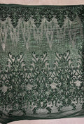 HUNTER -  Luxury Fashion Design with Sequins Embroider on a 4 Way Stretch Mesh Fabric-Sold by Yard. For Evening Dress Prom Quinceanera