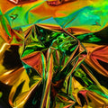 CHROME MIROR VINYL - Iridescent Chrome Reflective Mirror Vinyl Upholstery Crafting Fabric - Sold By The Yard - 54" Orange