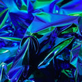 CHROME MIROR VINYL - Iridescent Chrome Reflective Mirror Vinyl Upholstery Crafting Fabric - Sold By The Yard - 54" Green