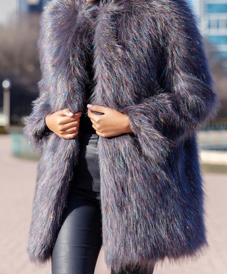 TINSEL - Faux Fur Fabric Long Pile Sparkling Tinsel - WHITE - Sold By Yard- For Blankets Fashion Clothing Coats - Scarfs Rugs Crafts Decor
