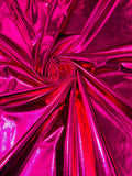 METALLIC FOIL - Stretch Lightweight Knit Jersey Polyester Spandex Fabric By The Yard - FUCHSIA - For Scrunchies Clothes Costumes Crafts Bows