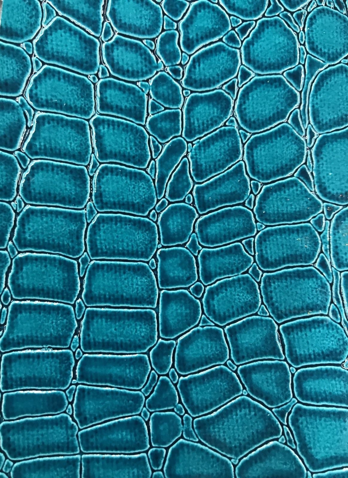 SHINY CROCODILE - Crocodile Vinyl Embossed 3D Scales-Faux Leather-Sold By Yard