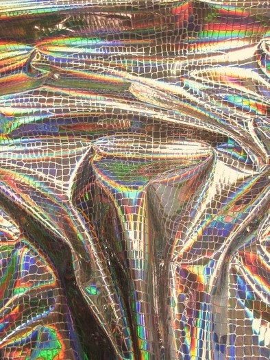 IRIDESCENT CROCODILE - Crocodile Vinyl Embossed 3D Scales-Faux Leather-Sold By Yard