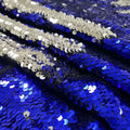 Flip Sequin Fabric Mermaid Reversible Sequin Fabric - ROYAL/SILVER - Fabric Sequin Fabric for Sewing  By The Yard -Evening Dress  Girl Party