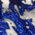 Flip Sequin Fabric Mermaid Reversible Sequin Fabric - ROYAL/ WHITE - Fabric Sequin Fabric for Sewing  By The Yard -Evening Dress Party