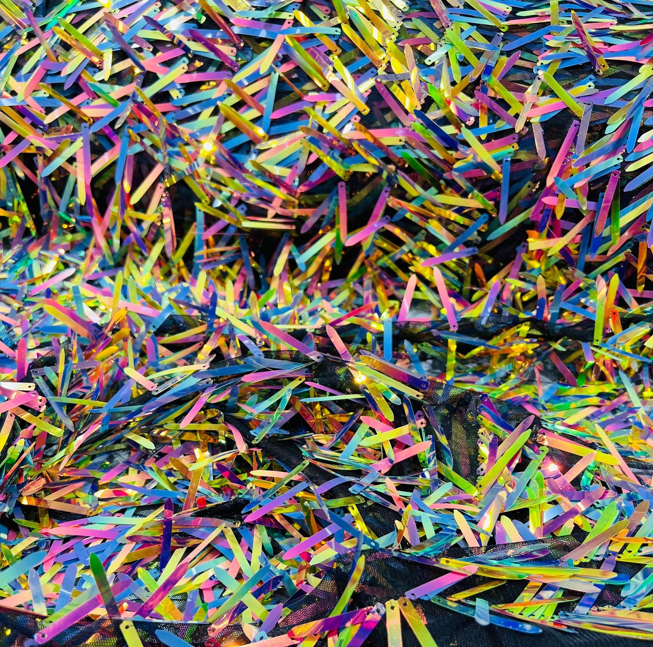 Swords Design Iridescent Sequin Fabric - MULTICOLOR - Fabric Sequin Fabric for Sewing  By The Yard -Evening Dress