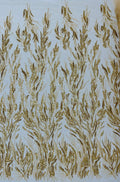 LUXURY BRANCHES  -  Designs Embroider with Sequins and Heavy Beaded on a Mesh Lace Fabric - Sold By The Yard - GOLD