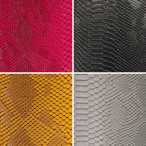 VIPER SNAKE  - Snake Fake Leather Upholstery, 3-D Viper Snake Skin Texture Faux Leather PVC Vinyl Fabric by The Yard