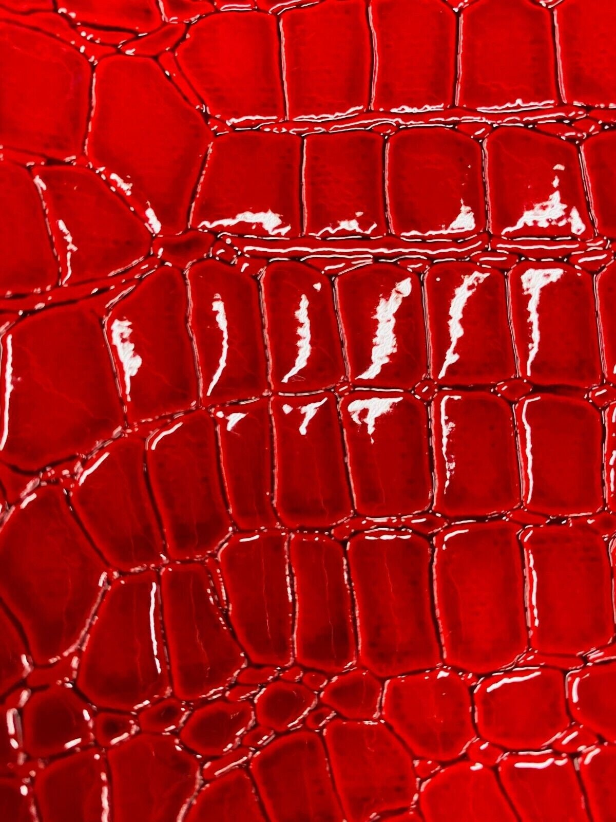 SHINY CROCODILE - Crocodile Vinyl Embossed 3D Scales-Faux Leather-Sold By Yard