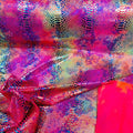 KING SNAKE -  Snake Print Stretch Spandex-Sold By The Yard - YELLOWORANGE - Ideal For Costumes, Dresses, Leggings, Swimsuit and Mucho More