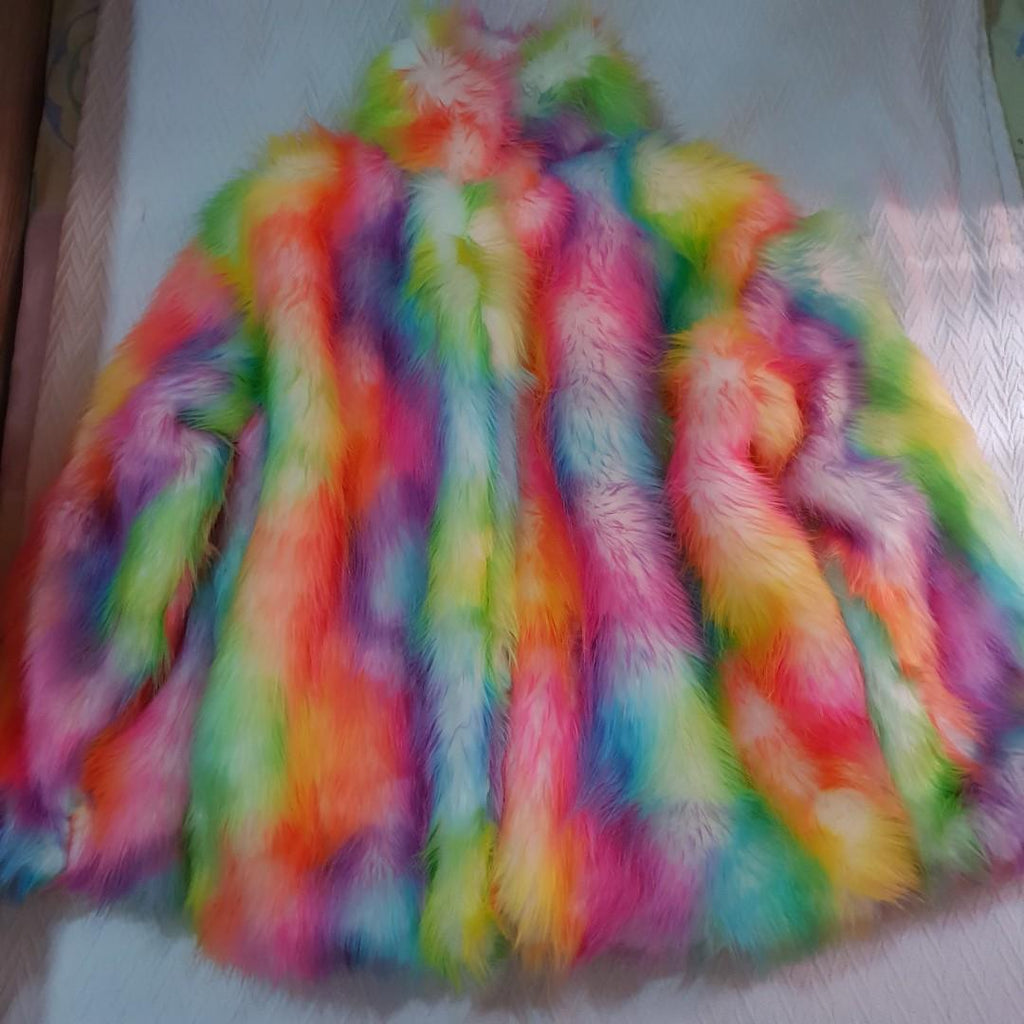 WAVE RAINBOW - Wave Rainbow Long Pile Fabric / Sold By The Yard- For Blankets Fashion Clothing Coats - Scarfs Rugs Crafts Decor - Quilting