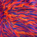 BLUE - ORANGE - On Yellow 3 Tone Spiked Shaggy Long Pile Fabric / Sold by The Yard - For Blankets Fashion Clothing Coats
