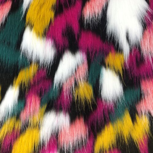 RAINBOW TRIBAL - Multi Color Costume Coat Fabric - Sold By Yard - For Blankets Fashion Clothing Coats - Scarfs Rugs Crafts Decor