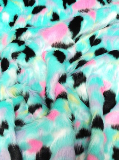 RAINBOW TRIBAL AQUA - Multi Color Costume Coat Fabric - Sold By Yard - For Blankets Fashion Clothing Coats - Scarfs Rugs Crafts Decor